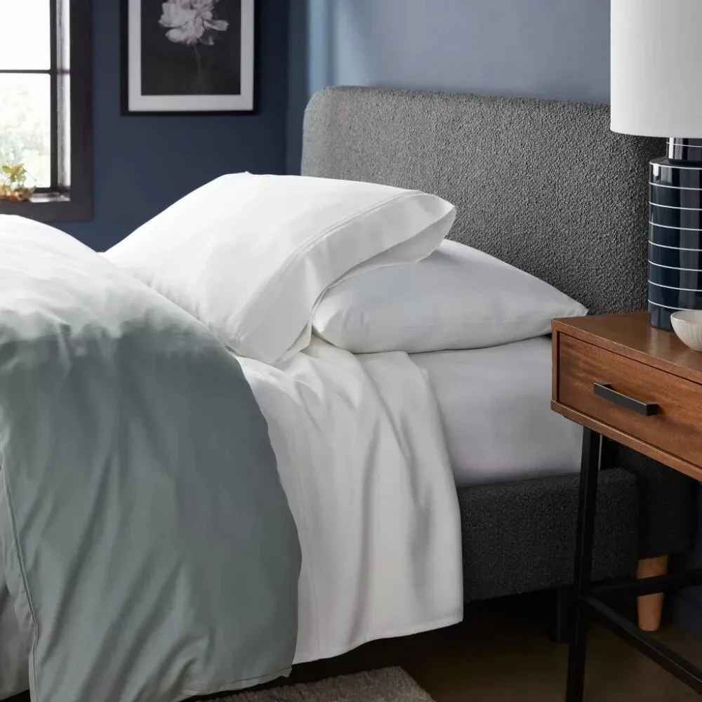 Threshold Cool Tencel Lyocell True White Twin or Twin XL Size 3 Piece Sheet Set